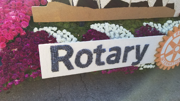 Blueberries used to spell Rotary